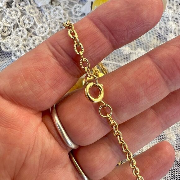 Large Golden Geode Slab Pendant Necklace 18” - Picture 7 of 9